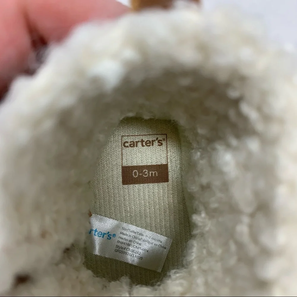 Faux suede shearling baby booties‎ 0-3 month